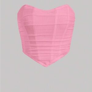 Pink Strapless Bustier Top